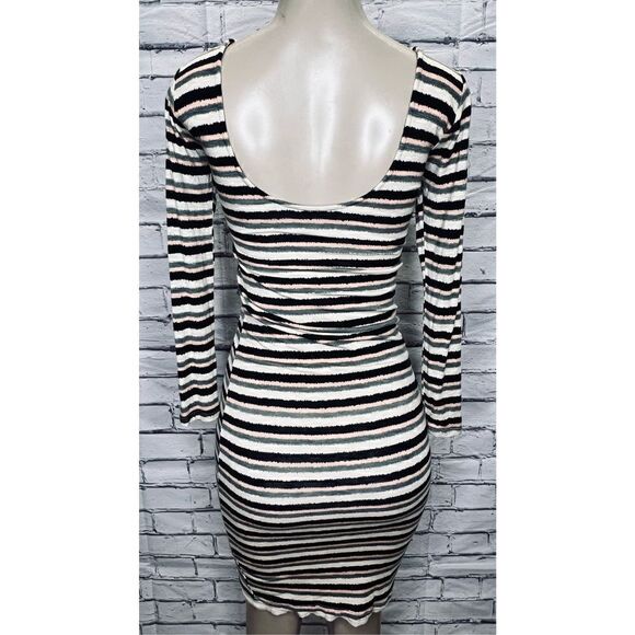 ANTHROPOLOGIE DOLAN Left Coast Prita Green Striped Scoopback Midi Dress - Picture 2 of 5